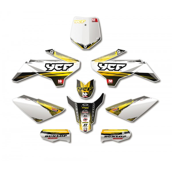 KIT DECO COMPLET N,STYLE ACCELERATOR JAUNE YCF 2013