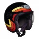 CASQUE JET ROYAL ENFIELD NOIR A BANDES